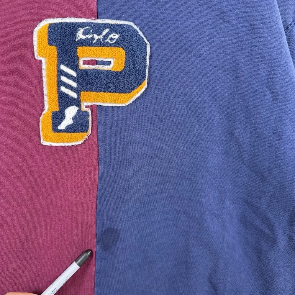Polo Ralph Lauren P Wing Patch Varsity Colorblock Sweatshirt Mens 3XB Big & Tall